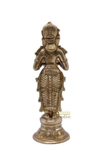 Antique Brass Deeplakshmi Statue For Pooja Room Home Décor And Gifting 9"