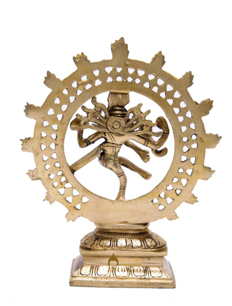 Antique Brass Nataraja Dancing Shiva Statue For Décor And Gifting 8"