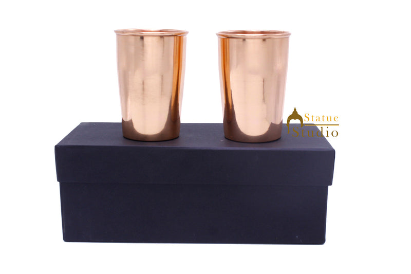 Copper 2 pcs Glass Gift Box Set For Diwali Corporate Gifting