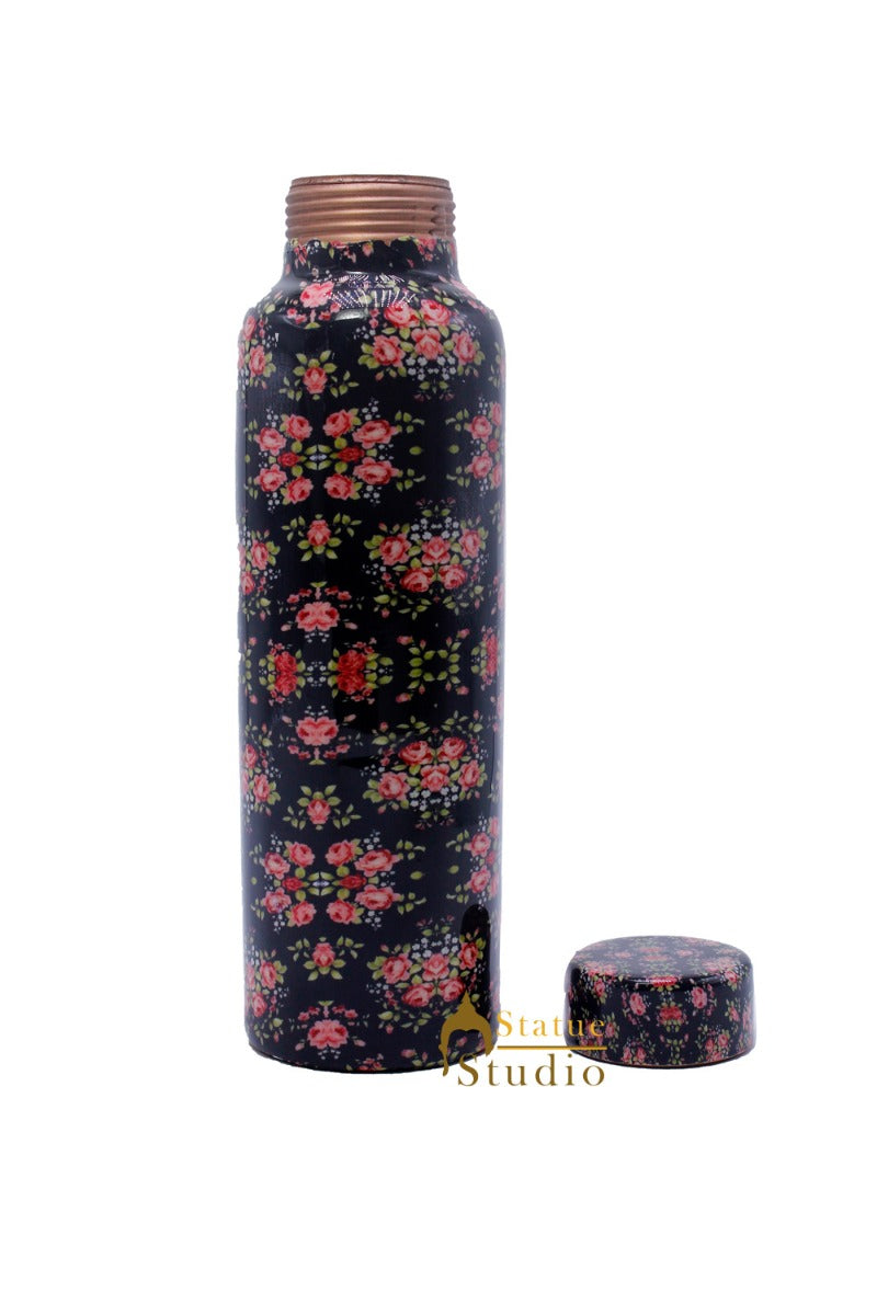 Pure Copper Printed Leakproof Bottle For Drinking Water 10 inch 950 ml