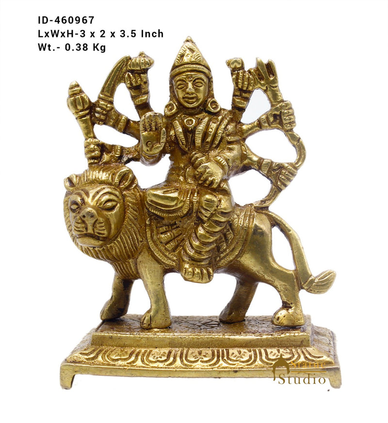 Brass Small Durga Idol For Home Temple Pooja Room Décor Gift 3"