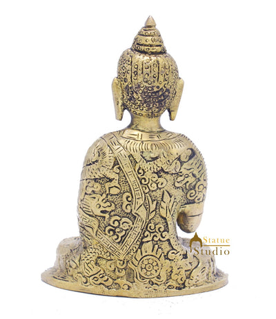Brass Buddha Statue For Home Décor Diwali Corporate Gift Showpiece 5"