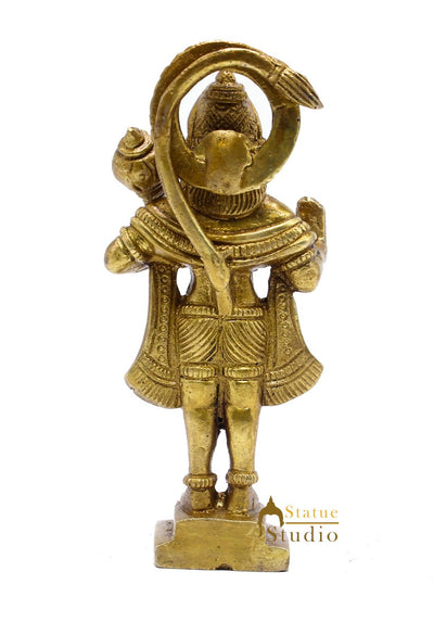 Brass Hindu Lord Hanuman Idol For Puja Home Décor Gift Statue 4"