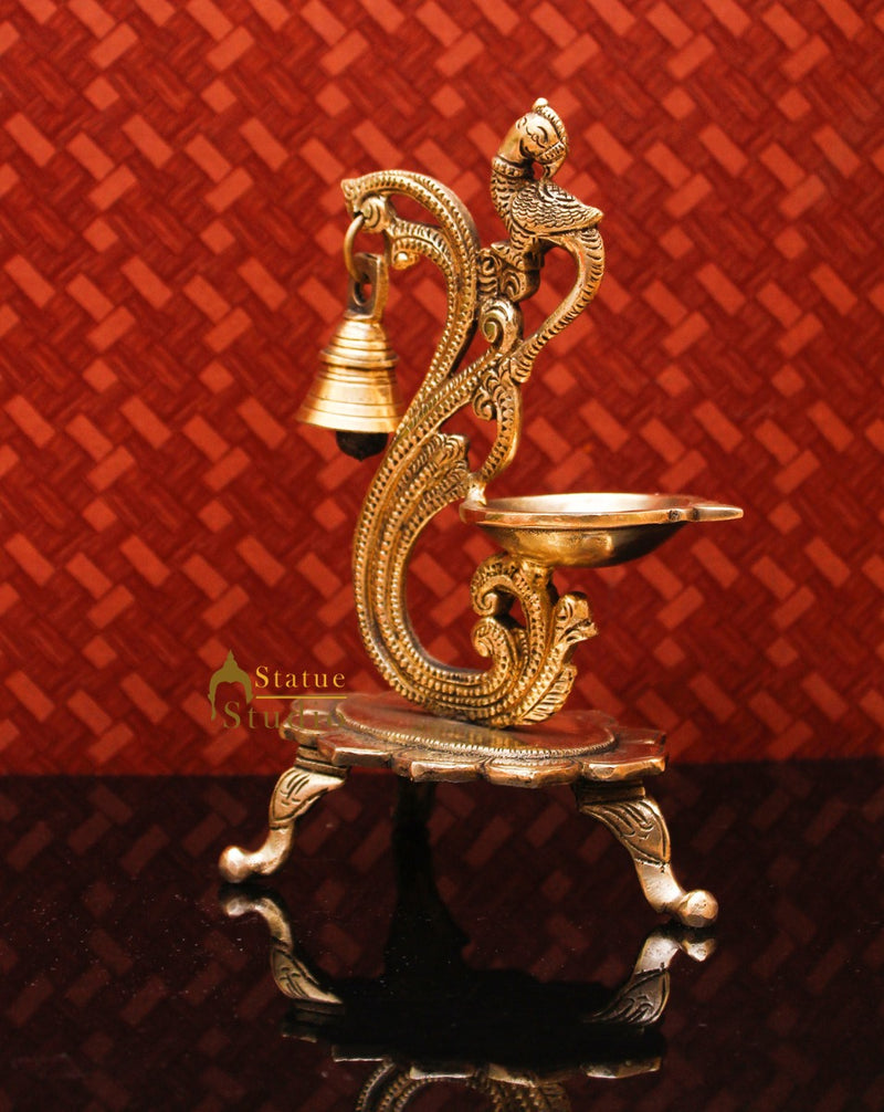 Brass Pooja Diya For Home Temple Diwali Décor Gift Showpiece 8"