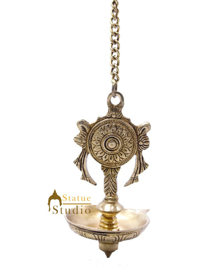 Brass Hanging Diya Home Temple Pooja Room Diwali Décor With 13 inches Chain