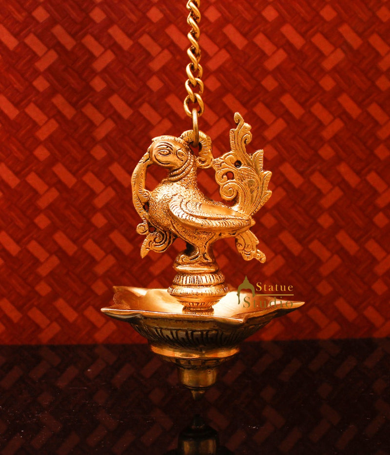 Brass Hanging Diya Home Temple Pooja Room Diwali Décor With 13 inches Chain