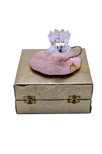 Copper Gold Silver Diya Lantern For Temple Home Pooja Room Décor Diwali Corporate Gift