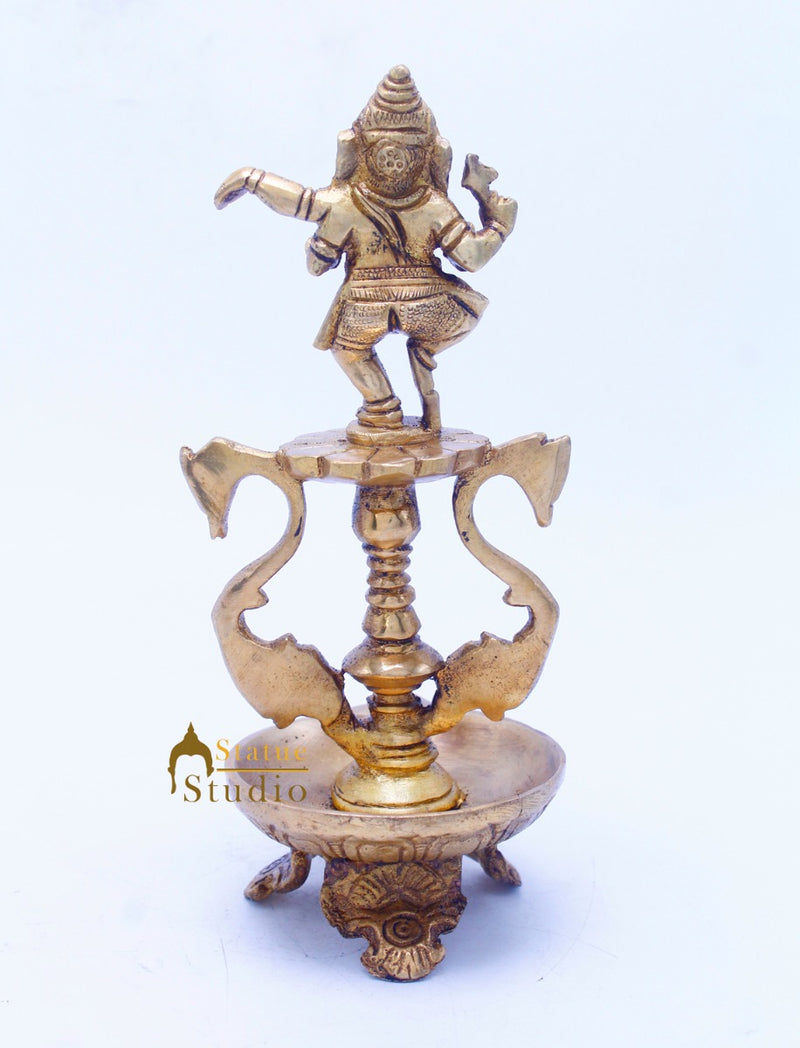 Brass Ganesha Diya For Home Temple Pooja Room Diwali Décor Gift 8"