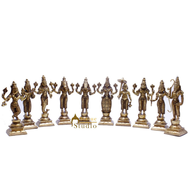 Brass Dashvavtar Vishnu Roopam Super Fine Exclusive Statue Idol For Home Pooja Room Décor