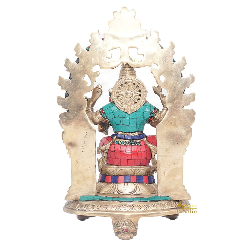 Brass Ganesha Idol Ganpati Statue For Home Office Décor Gift 11"