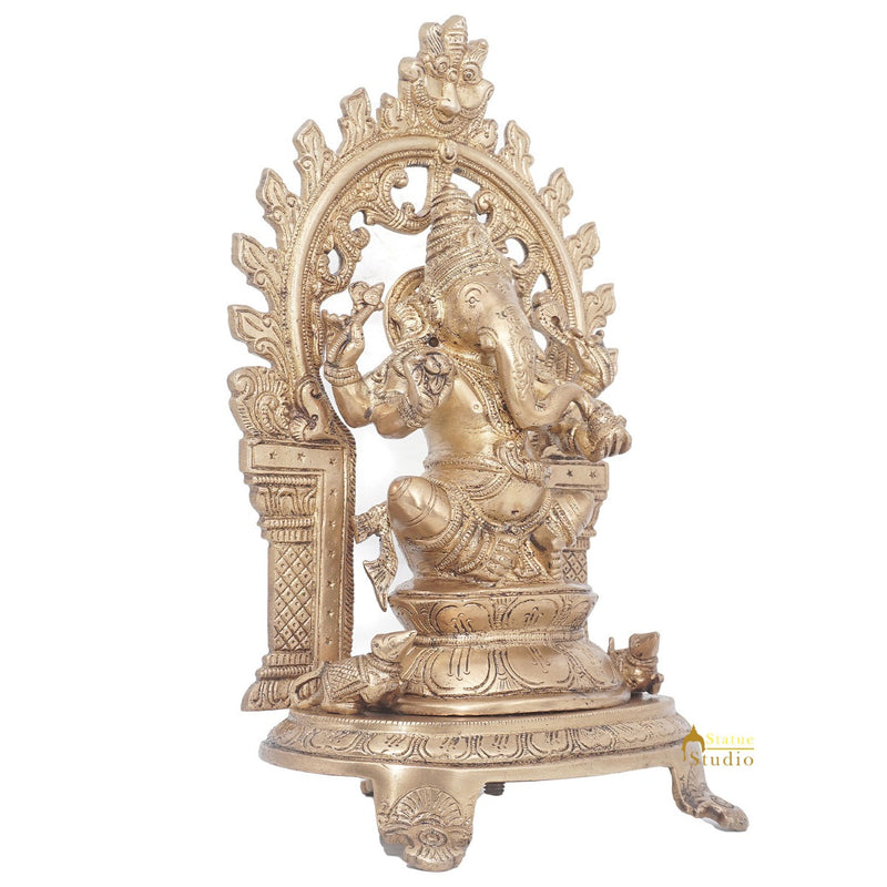 Brass Ganesha Idol Ganpati Statue For Home Office Décor Gift 11"