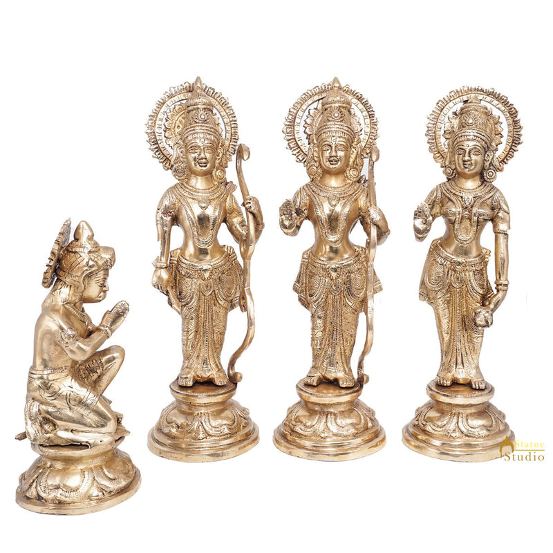 Brass Lord Rama With Family Ram Darbar Sita Laxman Hanuman Statue Idol 12"