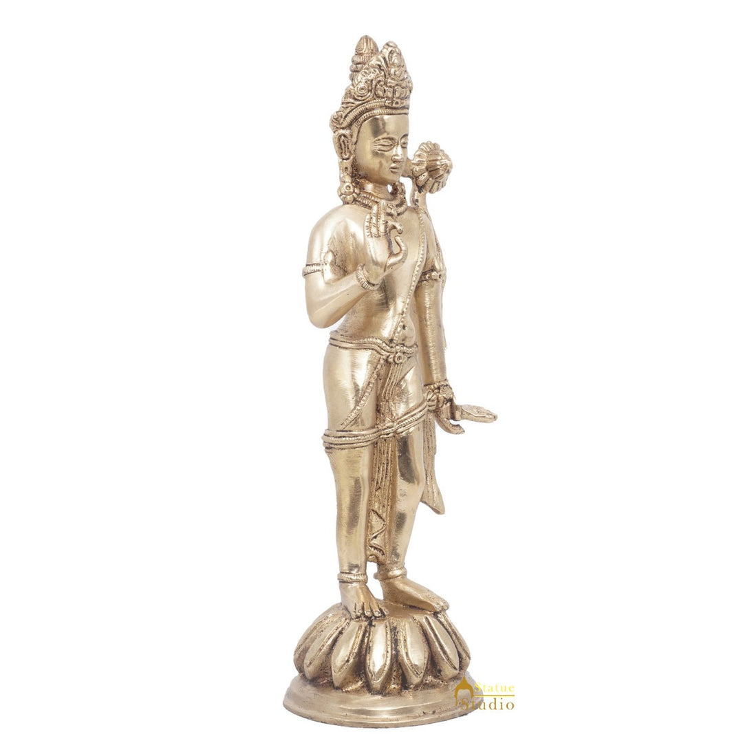 Brass Standing Parvati Idol Home Office Décor Lucky Statue 10"