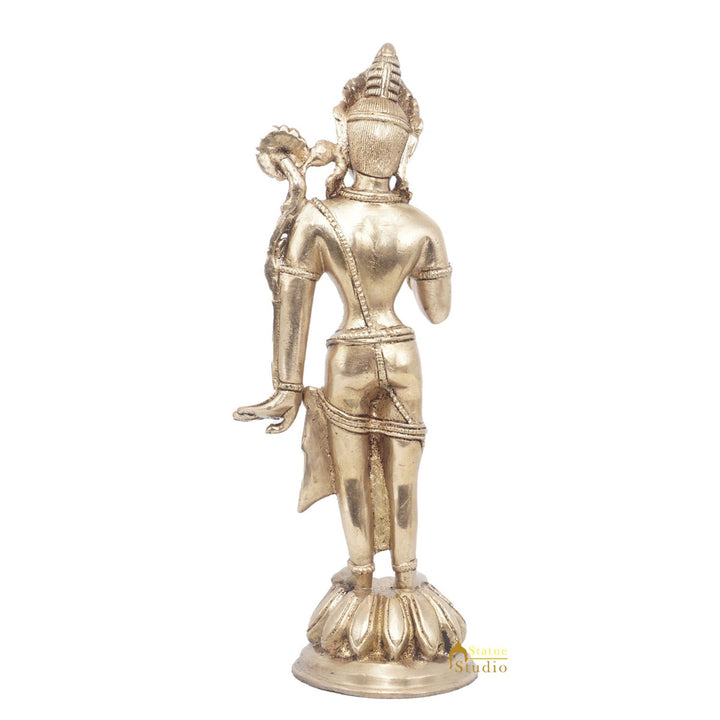Brass Standing Parvati Idol Home Office Décor Lucky Statue 10"