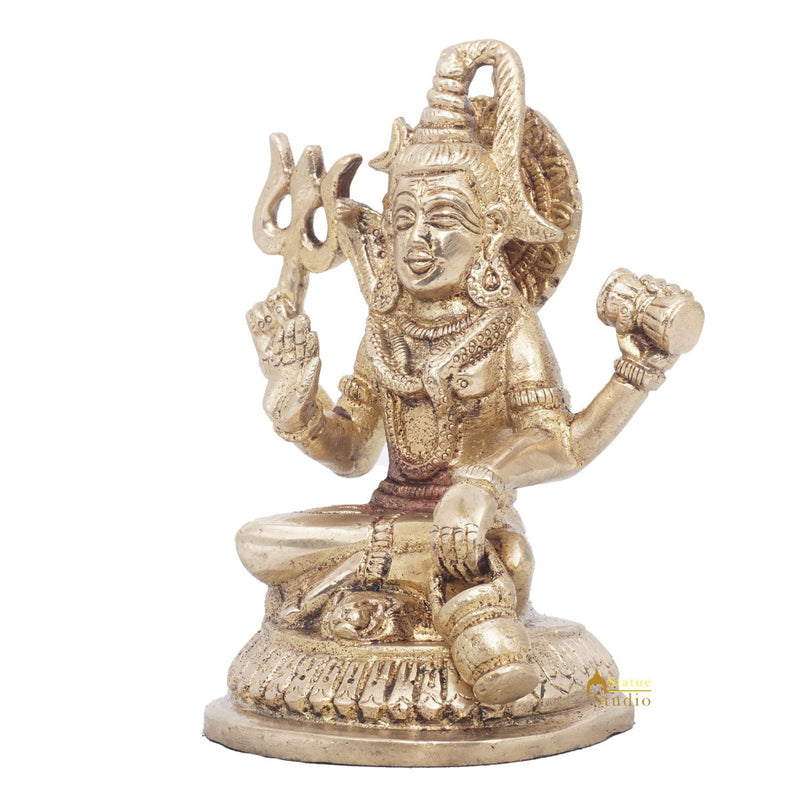 Brass Antique Lord Shiva Idol For Home Temple Puja Room Religious Décor Statue