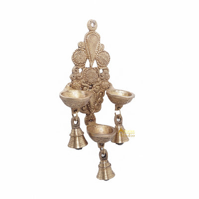 Brass Antique Hanging Diya For Home Puja Temple Pooja Diwali Festive Décor