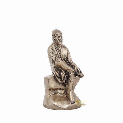 Brass Small Antique Sai Baba Idol For Puja Religious Home Temple Décor 3"