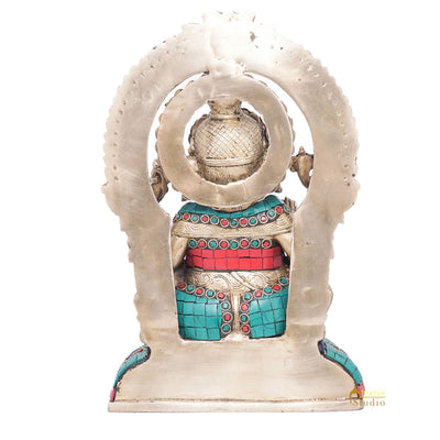 Brass Large Ganesha Statue Ganpati Idol Sitting Home Room Décor Lucky Gift 11"