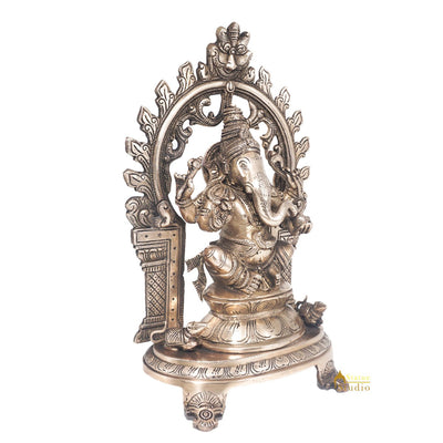 Brass Antique Ganesha Idol Home Office Décor Ganpati Statue Lucky Gift Showpiece