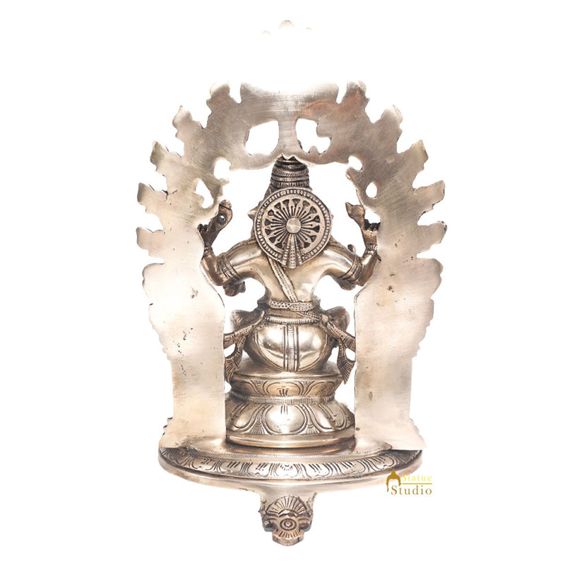 Brass Antique Ganesha Idol Home Office Décor Ganpati Statue Lucky Gift Showpiece