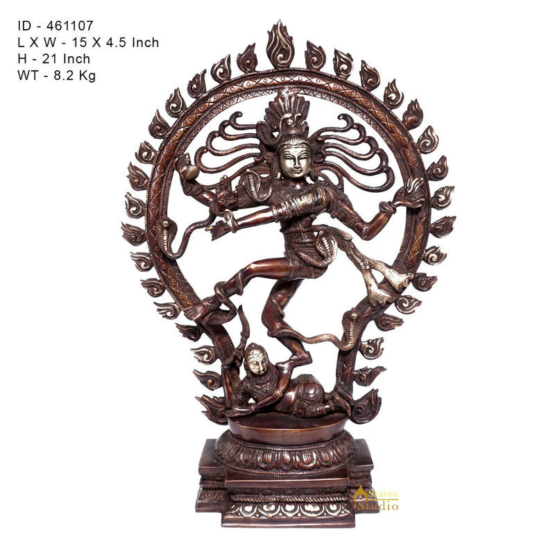 Brass Vintage Nataraja Idol For Home Office Décor Gift Showpiece Statue 21"