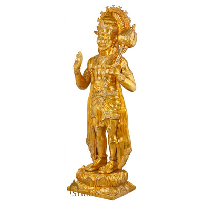 Brass Super Large Size Blessing Hanuman Idol Home Temple Décor Statue 6 Feet