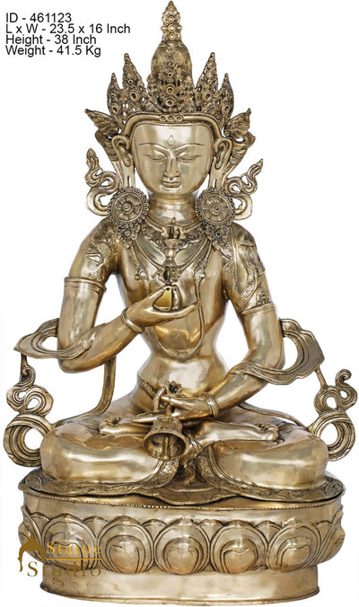 Brass Large Size Buddhist Vajrasattva Buddha Statue Décor Idol Showpiece 3 Feet