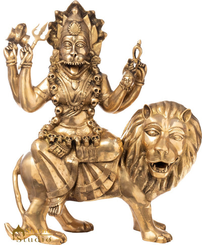 Brass Large Size Bhadrakali Idol Kali Statue For Home Temple 3.5 Feet