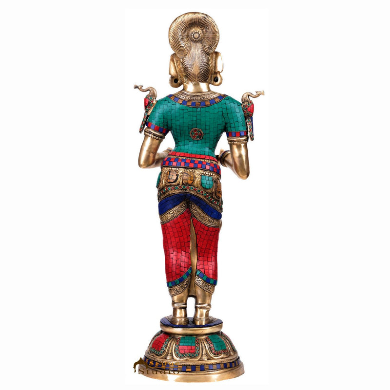 Brass Deeplakshmi Idol Laxmi Statue Exclusive Finish Home Diwali Décor 2.5 Feet