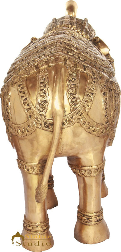 Brass Large Size Elephant Statue Home Garden Décor Showpiece Figurine 2.5 Feet
