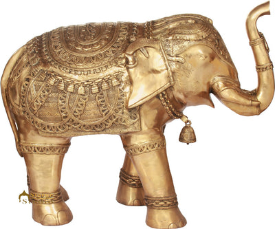 Brass Large Size Elephant Statue Home Garden Décor Showpiece Figurine 2.5 Feet