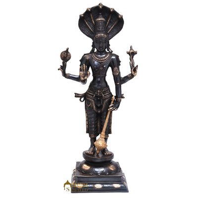 Brass Large Vishnu Standing Idol Temple Home Décor Religious Statue 32"