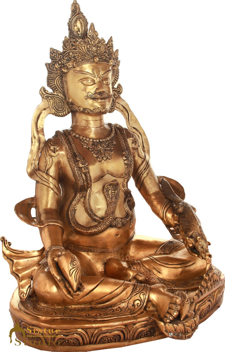Brass Very Large Size Sitting Kubera Statue Feng Shui Vastu Statue Showpiece 43"