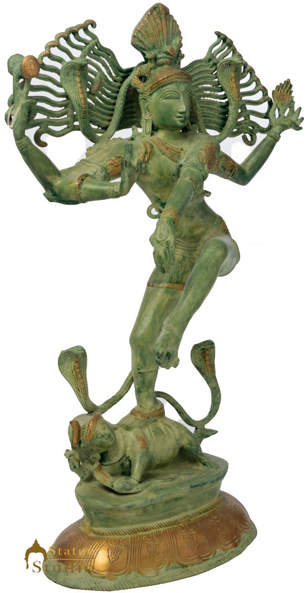 Brass Large Size Nataraja Idol Dancing Shiva Décor Statue Without Frame 30"