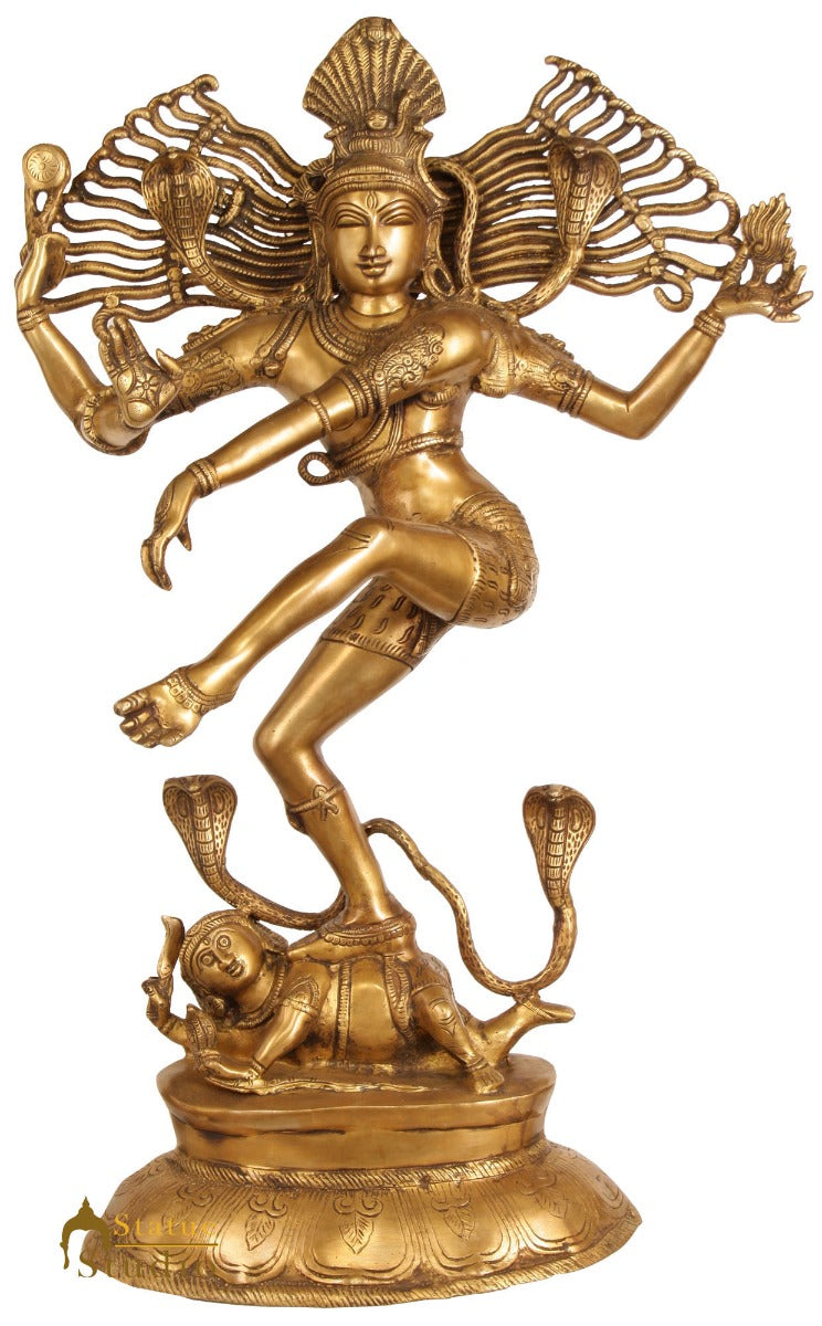 Brass Large Size Nataraja Idol Dancing Shiva Décor Sculpture Without Frame 30"