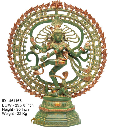 Brass Large Nataraja Statue Home Office Décor Idol Sculpture Figurine 2.5 Feet