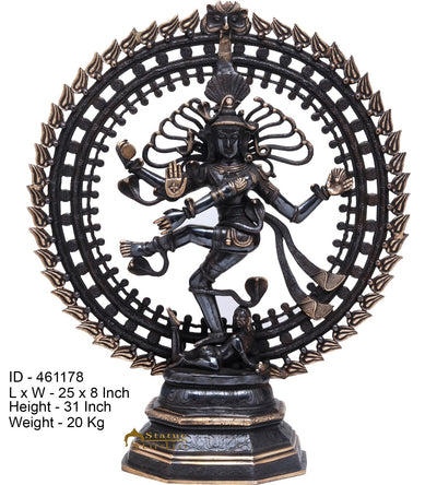 Brass Nataraja Dancing Shiva Statue Idol For Home Office Décor Gifting 30"