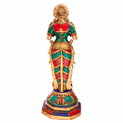 Brass large Size Exclusive Deeplaxmi Idol Home Temple Diwali Décor Statue 4 Feet