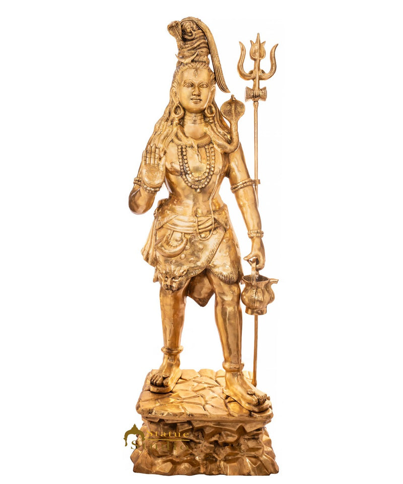 Brass Very Large Size Standing Shiva Idol Home Temple Décor Statue 6.5 Feet