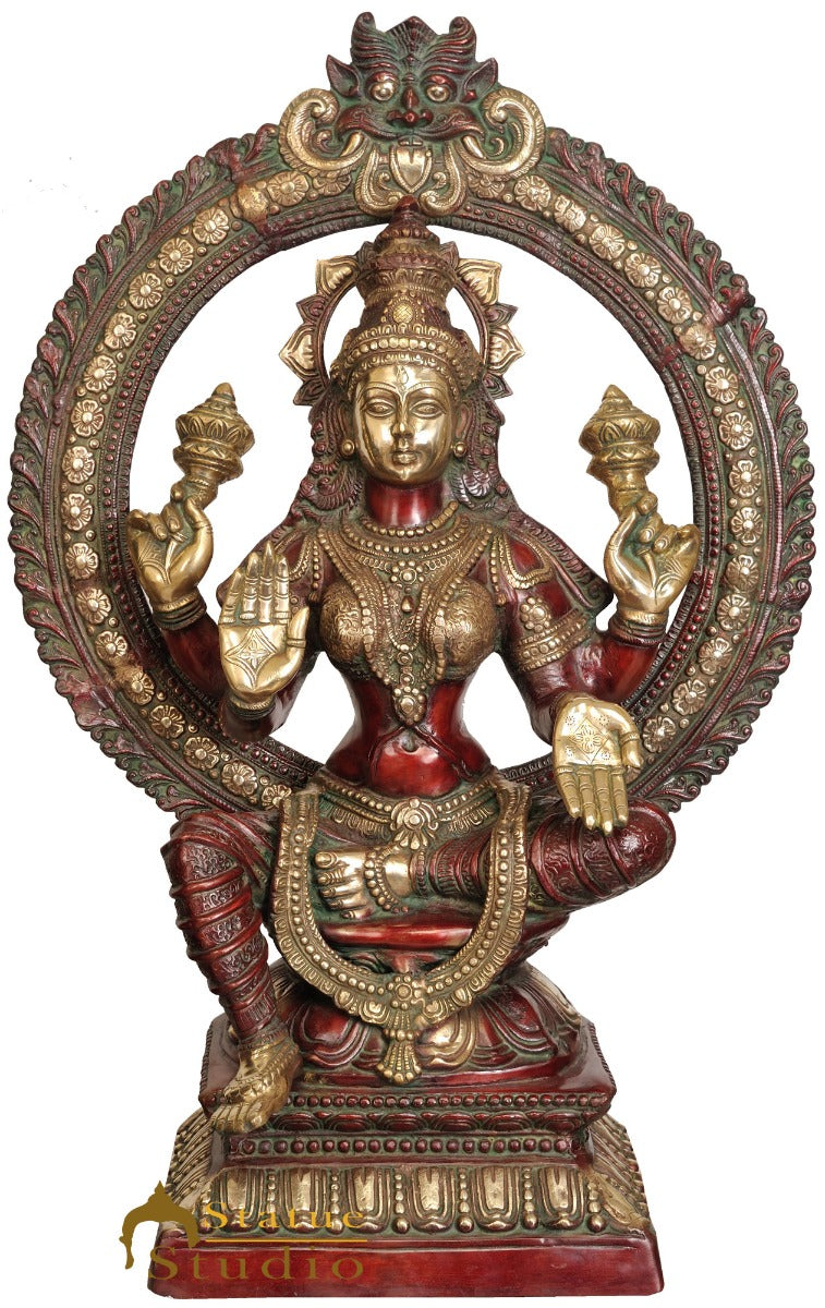 Brass Antique Lakshmi Idol Goddess Of Wealth Laxmi Home Décor Statue 3 Feet