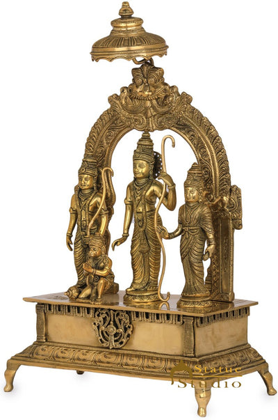 Brass Lord Rama Darbar Idol Home Temple Religious Décor Statue Showpiece 18"