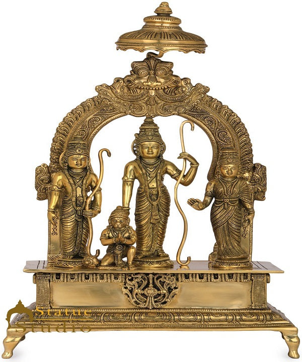 Brass Lord Rama Darbar Idol Home Temple Religious Décor Statue Showpiece 18"