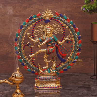 Brass Nataraja Idol Dancing Shiva Statue 2 Feet