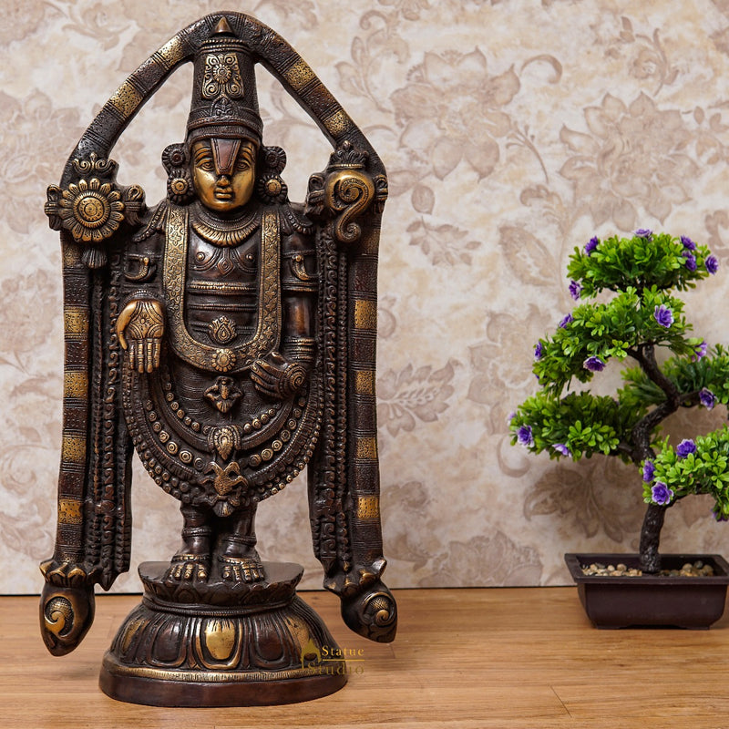 Brass Large Size Tirupathi Balaji Statue Antique Religious Décor Gift Idol 2 Feet
