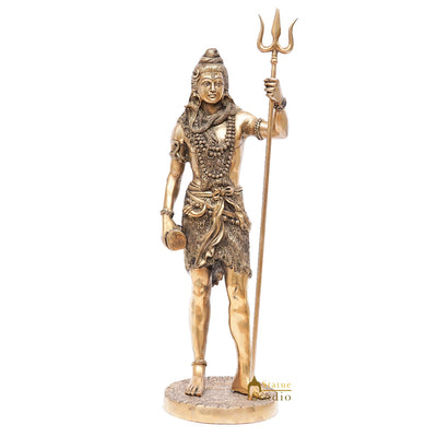 Brass Standing Lord Shiva Idol Home Puja Room Décor Showpiece Large Statue 2 Feet