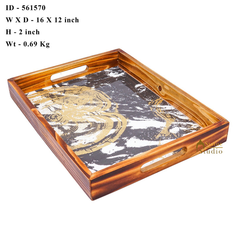 MDF Wooden Serving Tray For Home Office Table Décor Diwali Corporate Gift Item 16"