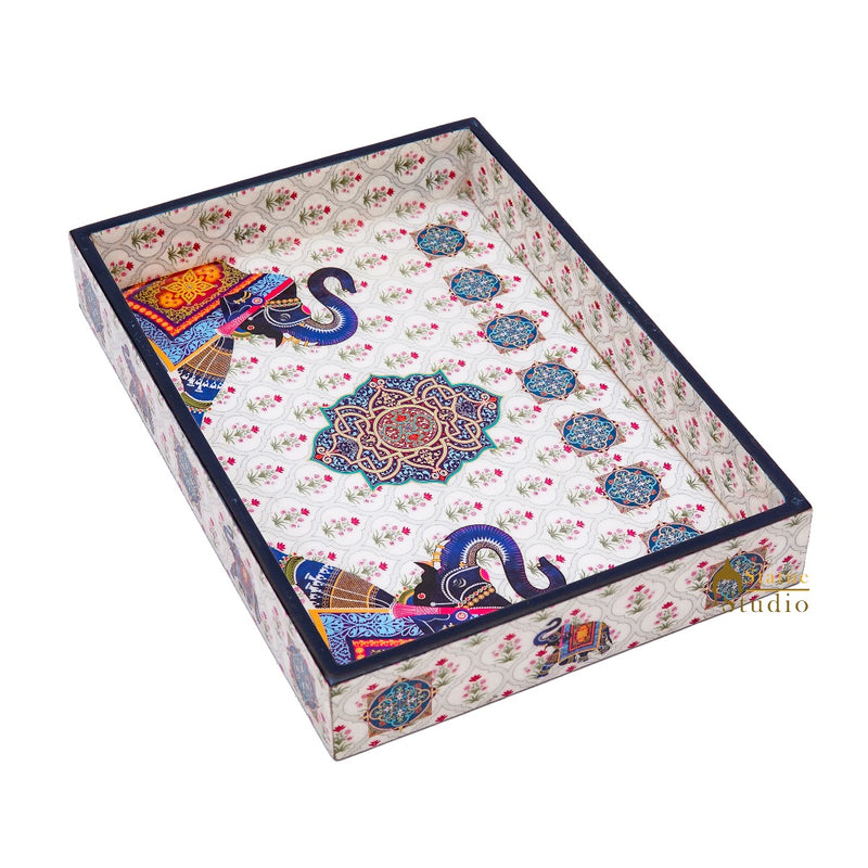 MDF Wooden Serving Tray For Home Office Table Décor Diwali Corporate Gift Item 10"