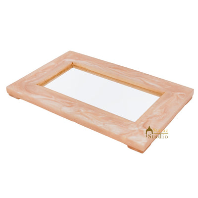 MDF Wooden Serving Tray With MOP Finish 2 Pcs Bowl For Home Office Table Décor 10.5"