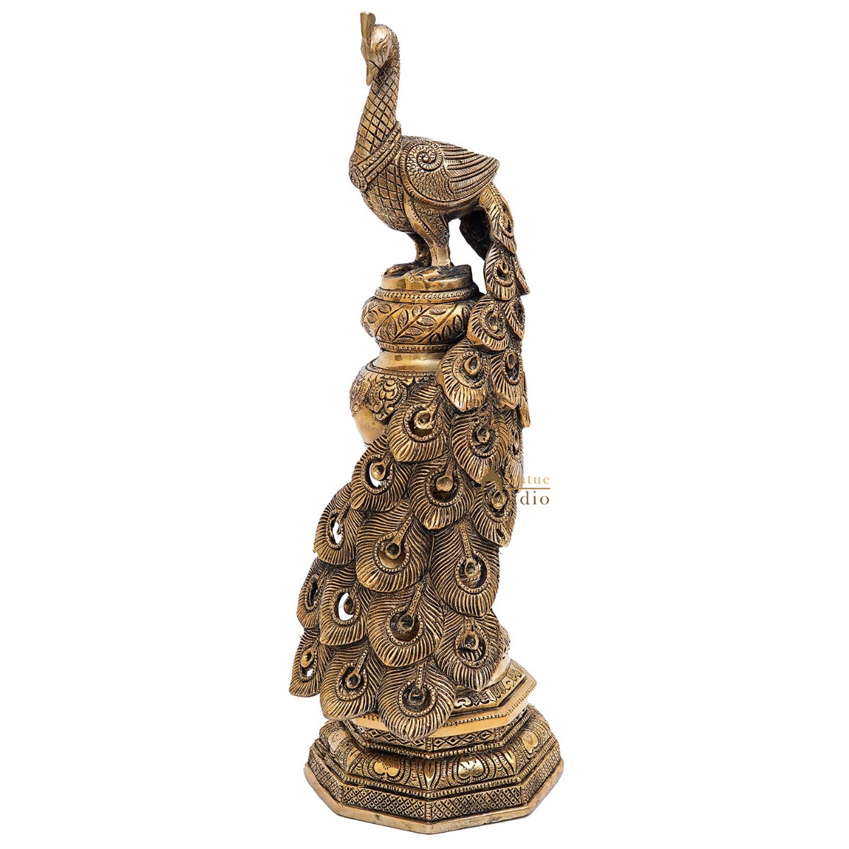 Brass Exclusive Peacock Feng Shui Vastu Décorative Statue Showpiece 19"
