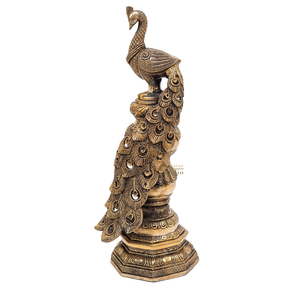 Brass Exclusive Peacock Feng Shui Vastu Décorative Statue Showpiece 19"